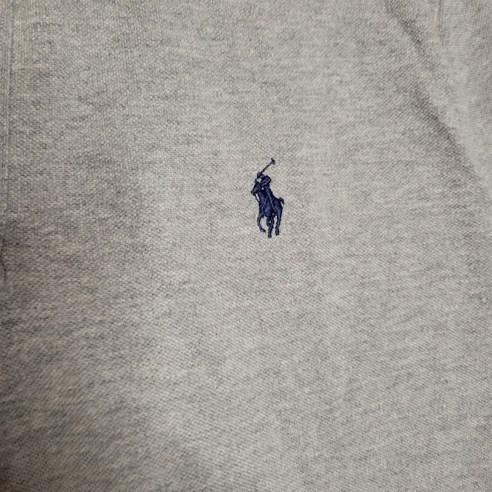 Ralph Lauren‎ Pique Polo Shirt XL Extra Large Gray Blue Pony Men VTG Y2K - Picture 3 of 13